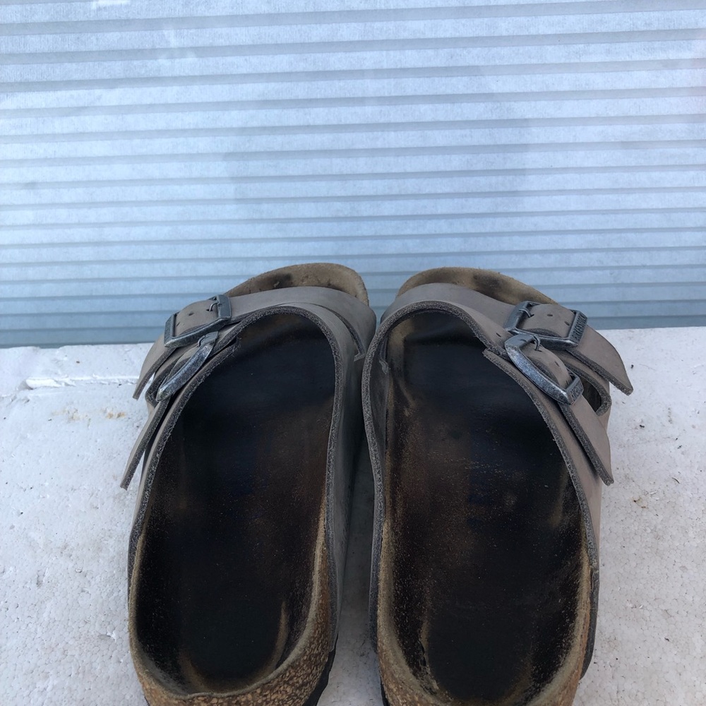 Birkenstock Arizona Two Strap Vegan Sandals Dust Grey Taupe Mens 6Womens 8 - Picture 7 of 15